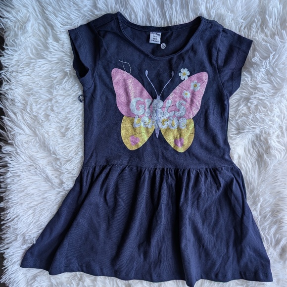 Butterfly Print Baby Dress – Cute & Comfy Summer Outfit for Girls 3T, 5T - Picture 1 of 5
